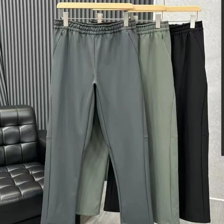 悦享女装2025春季新款男士防风防水秋冬户外百搭松紧腰加绒长裤