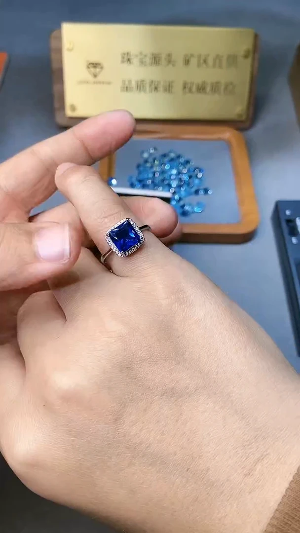 【闪购商品】蓝宝石戒指银S925镶嵌354