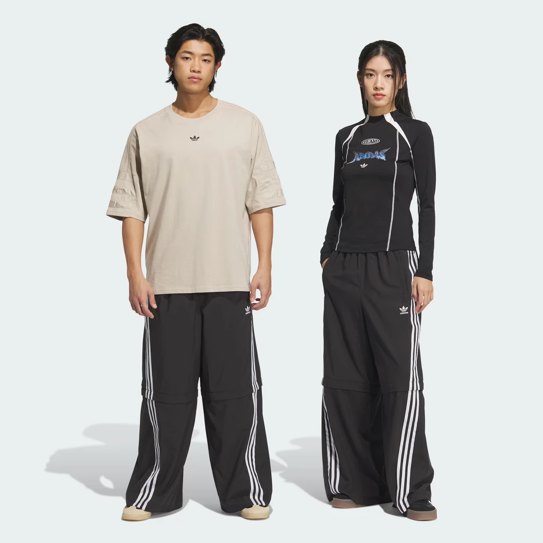 阿迪达斯/Adidas中性情侣款可拆卸宽松运动裤KD8211