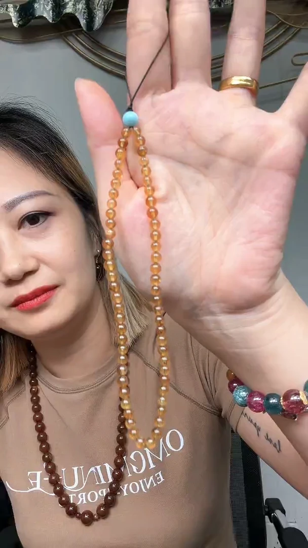 裸石琥珀未镶嵌手机链