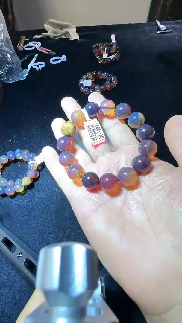 【闪购商品】琥珀手链未镶嵌规格14多宝手串#59