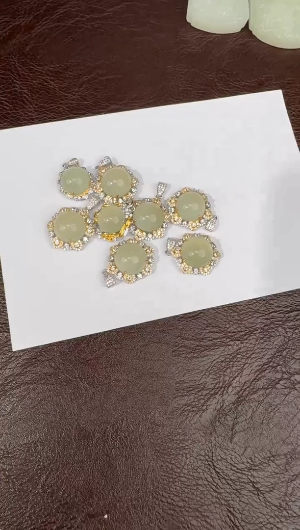 颈饰银S925镶嵌和田玉105天明9.15多样性拍一发一