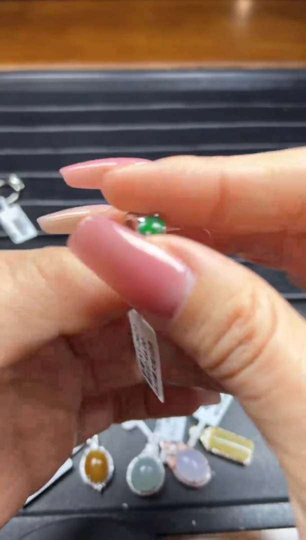 银S925镶嵌戒指翡翠天然翡翠A货