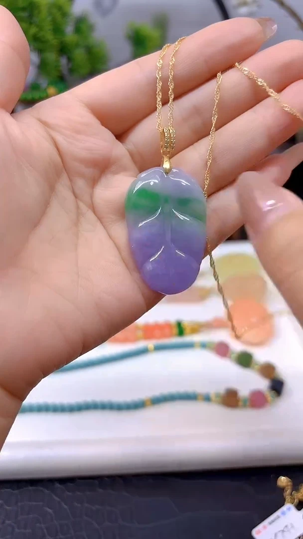 翡翠银S925镀金镶嵌吊坠(赠链)D291