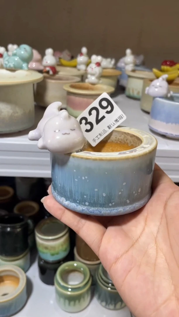 瓷片D*329知木小芳花盆
