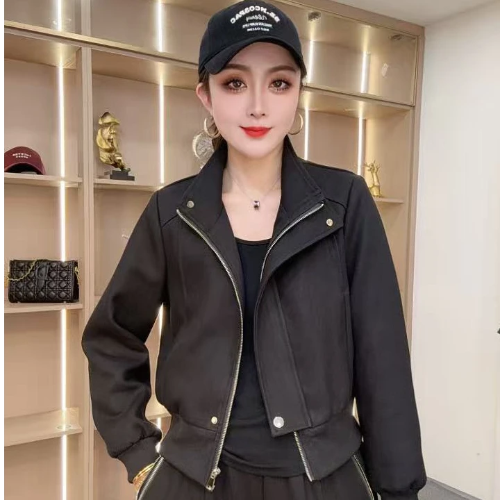 【众帆女装2】百搭时尚洋气休闲透气女纯色短款防脏秋季短外套
