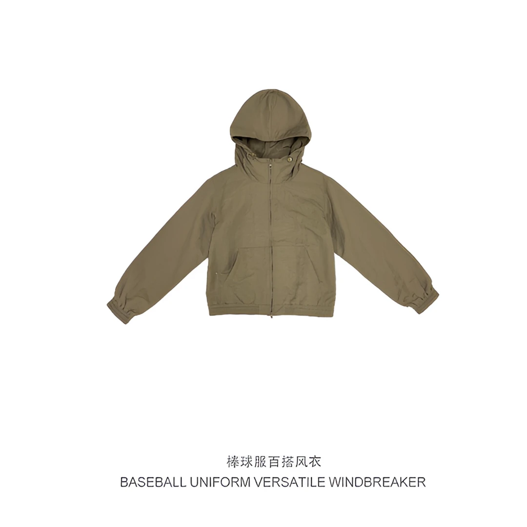 【自由湃】气质百搭潮流休闲运动长袖连帽简约防风纯色外套F24D3053