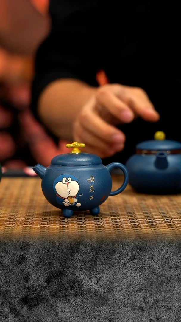 紫砂 宜兴紫砂 IF 机器猫竹蜻蜓