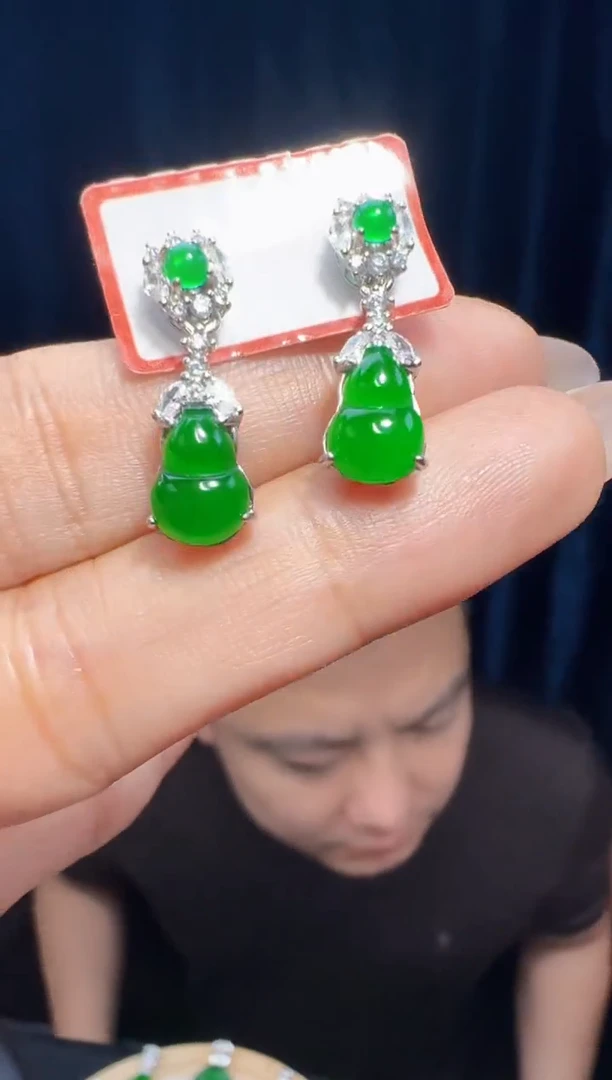 未镶嵌定制翡翠翡翠耳环25