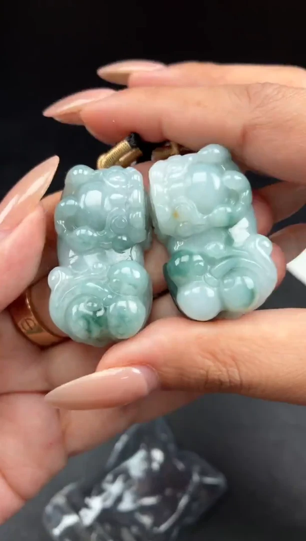 未镶嵌定制翡翠9-26HDJT0158122一对