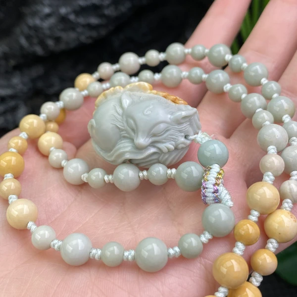 阿拉善糖心九尾狐仙凤九狐狸毛衣链时尚女款手工渐变单圈长链