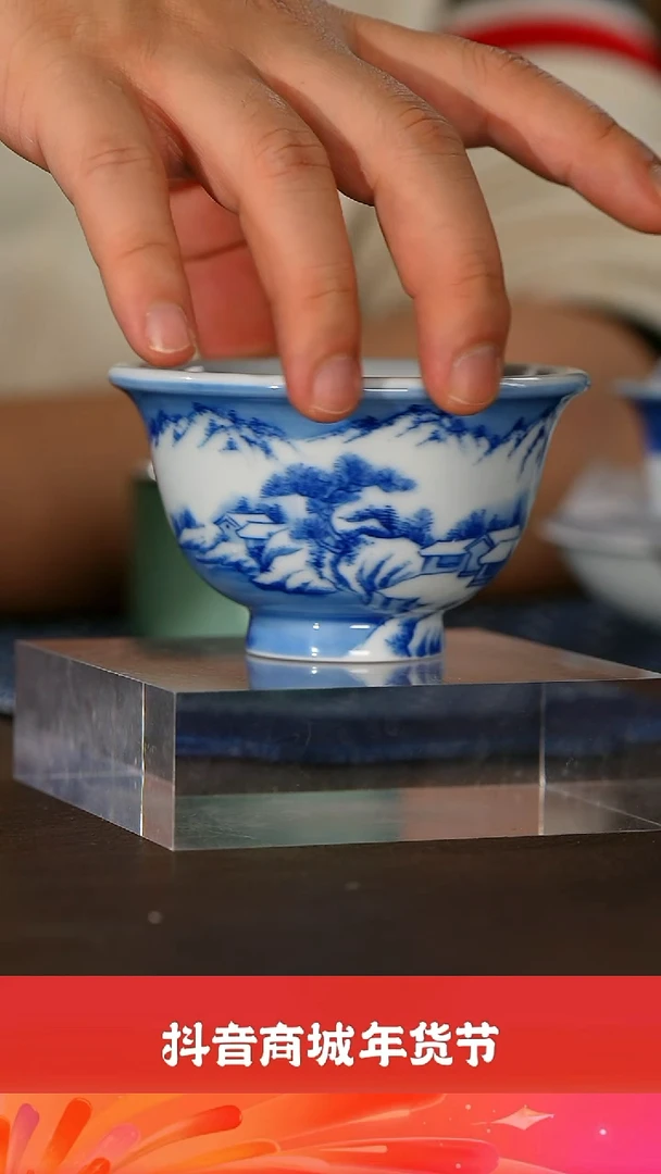 【闪购商品】墨舍柴窑雪景压手杯@@moshe37
