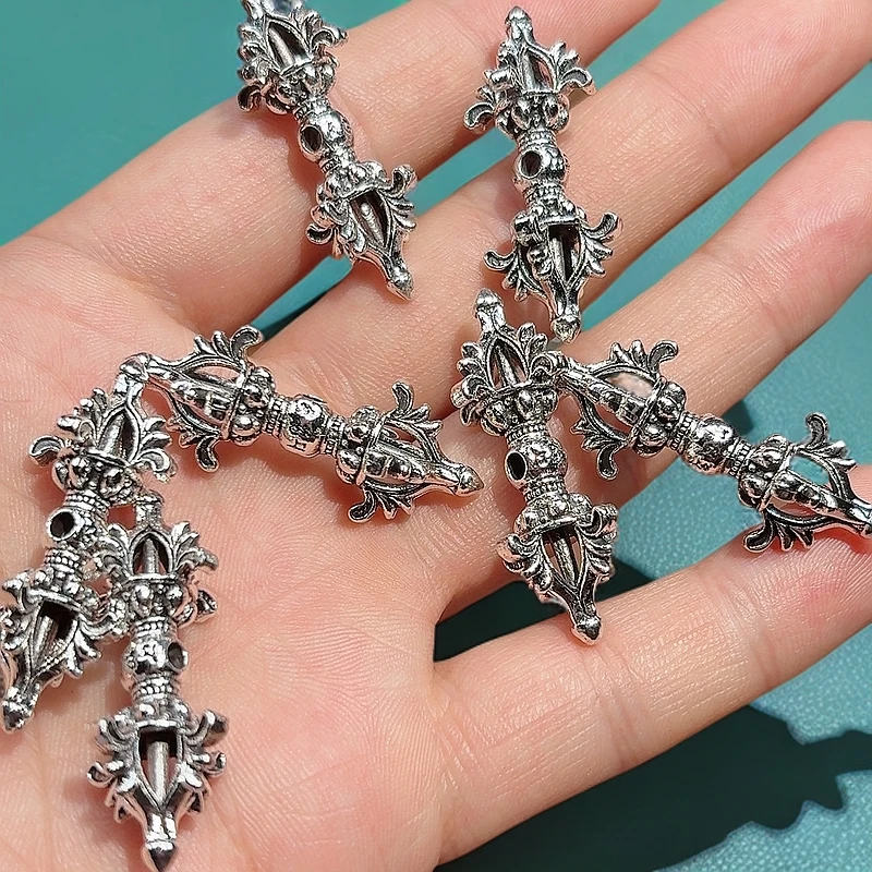 54号金刚杵降魔杵金刚杵挂坠，六字真言藏式文玩配饰，diy配件藏传