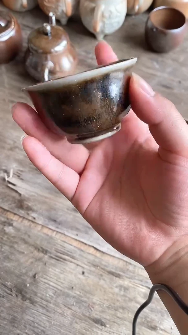 穆**鳢牙舟陶冗平窑柴烧杯子瑕疵福利