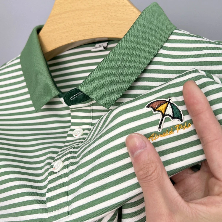 John Bunni高品质条纹短袖T恤男士夏季新款刺绣潮流时尚POLO衫