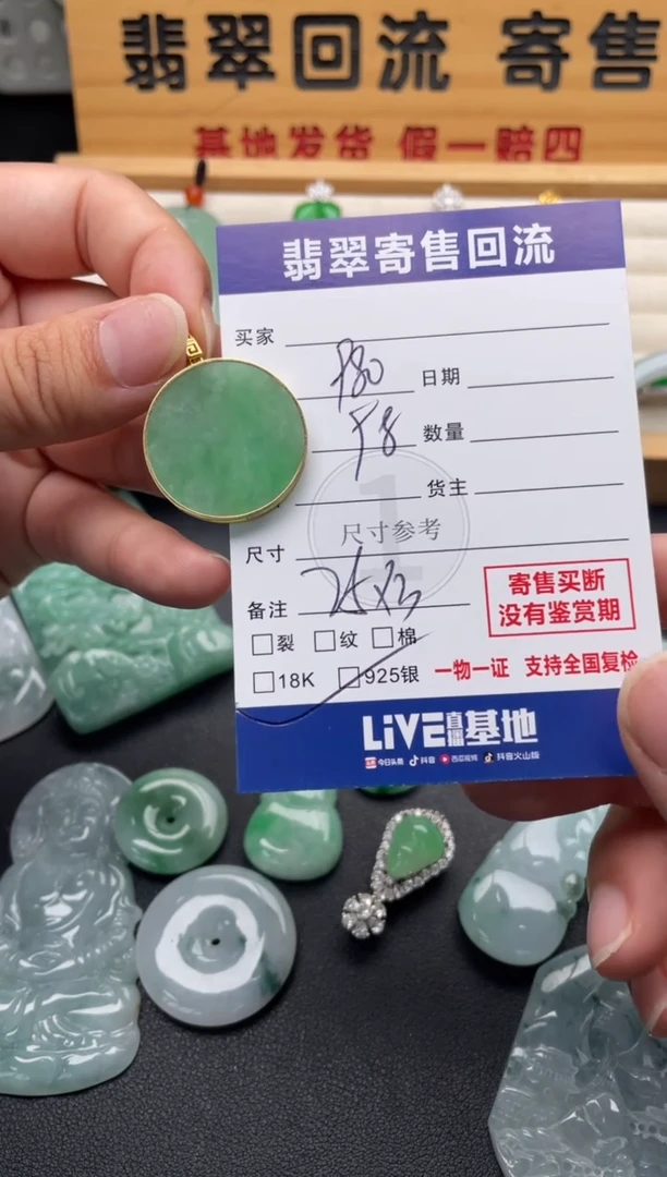 颈饰18K金镶嵌翡翠10147076