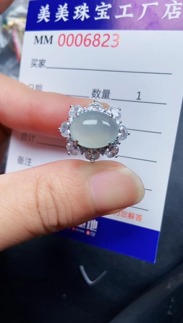 翡翠银S925镶嵌颈饰6823