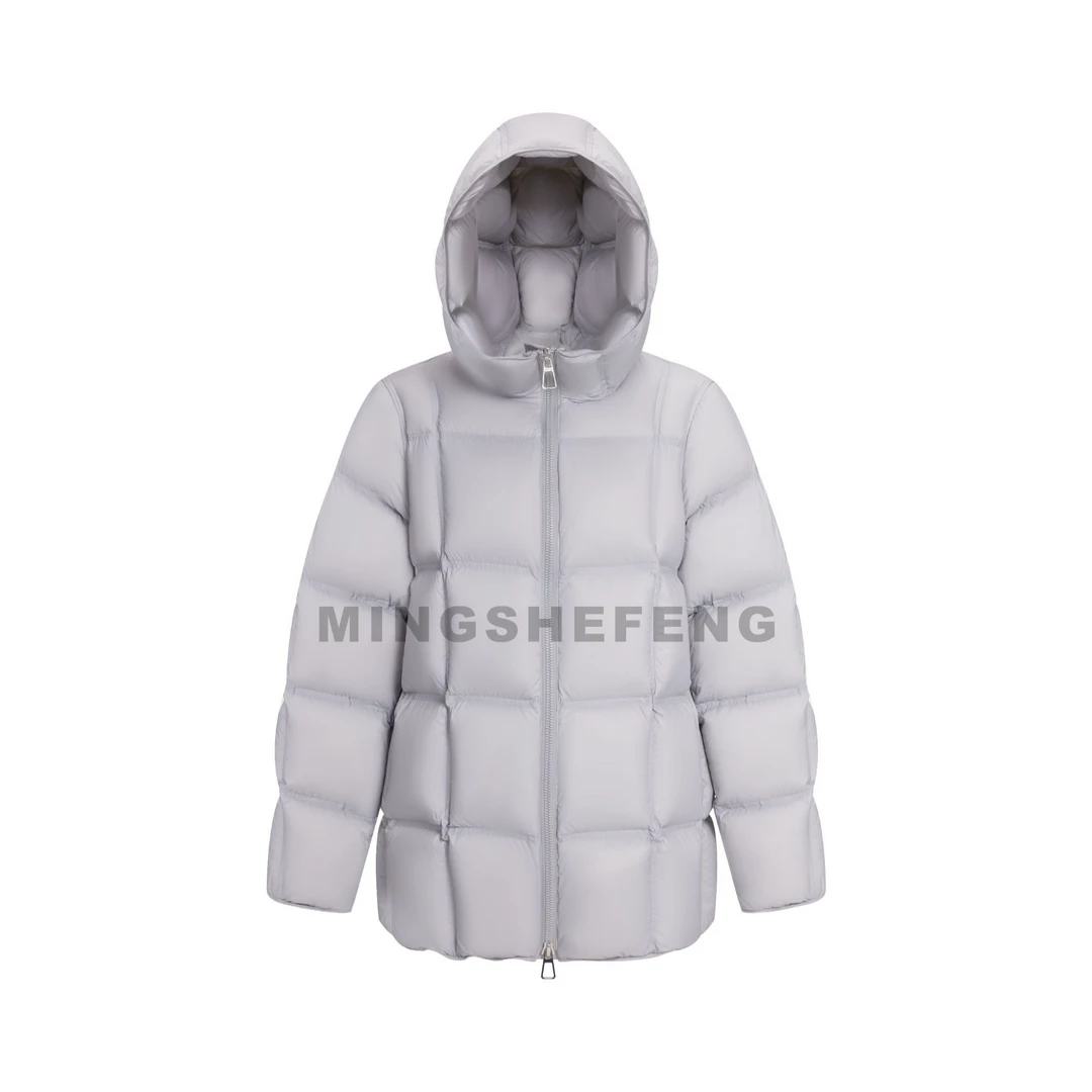 旗舰店新款95绒子“暖宝一手长”连帽时尚百搭泡芙升级款保暖羽绒服