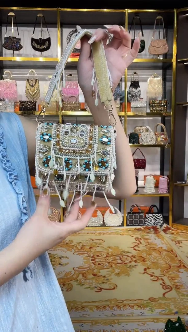 织物珠韵恒泽重工串珠手提包