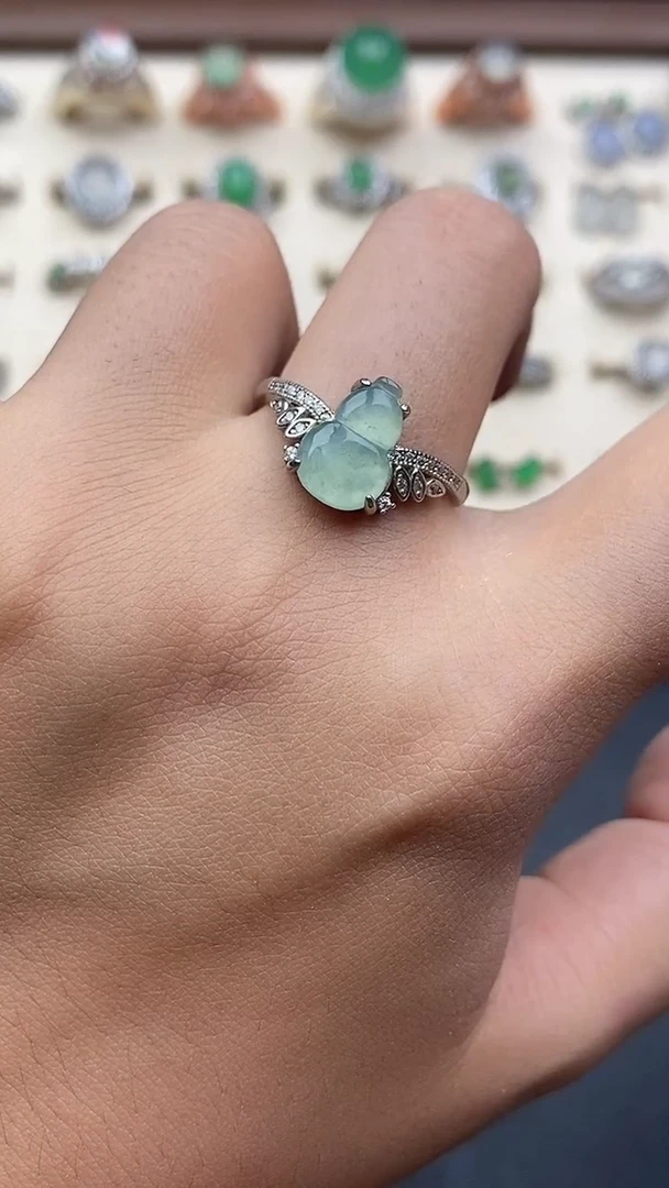 银S925镶嵌戒指翡翠576898