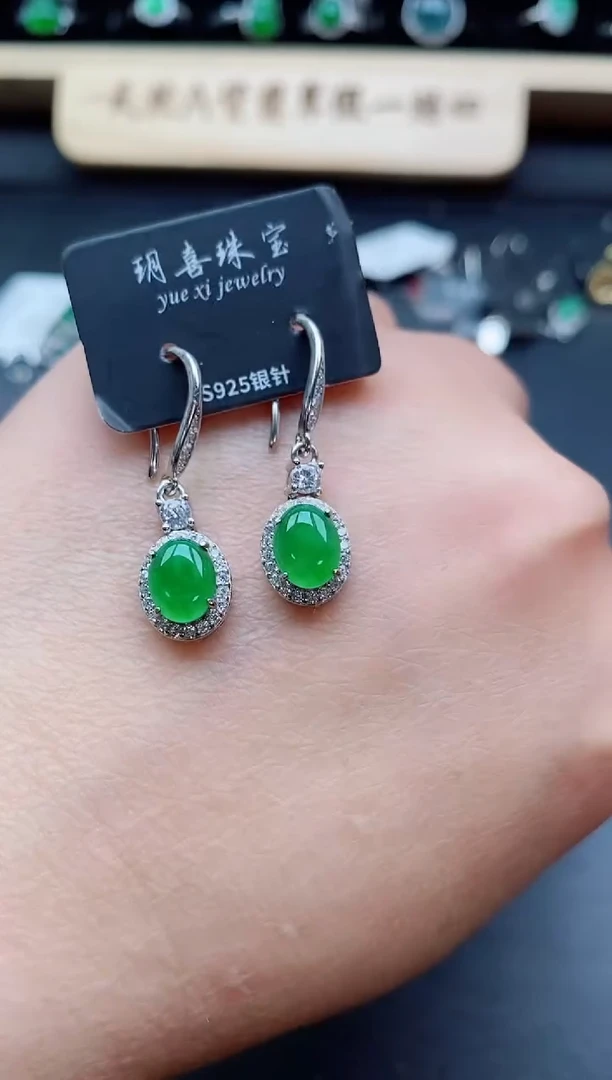 银S925镶嵌戒指翡翠1