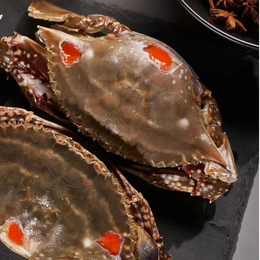 舟山特色老底子风味红膏呛蟹3两左右