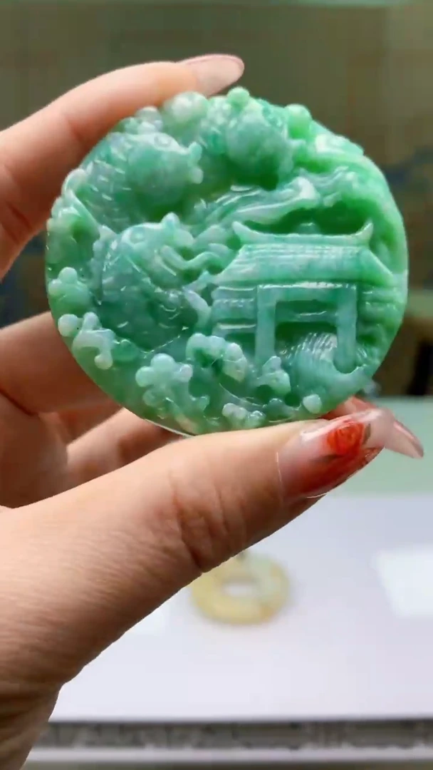 【闪购商品】定制翡翠未镶嵌4829ty-毛货挂件29