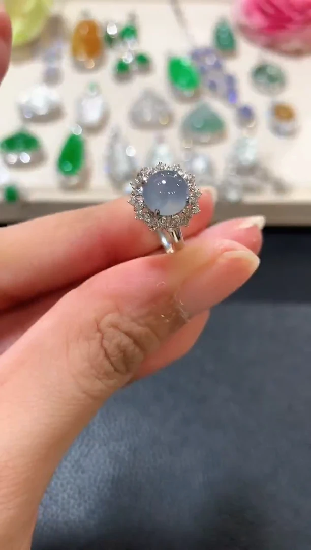 18K金镶嵌戒指翡翠z80  多样性一件发货