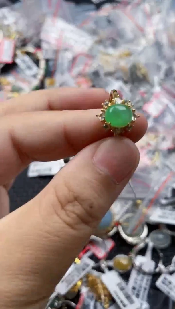 翡翠戒指银S925镶嵌8888    7