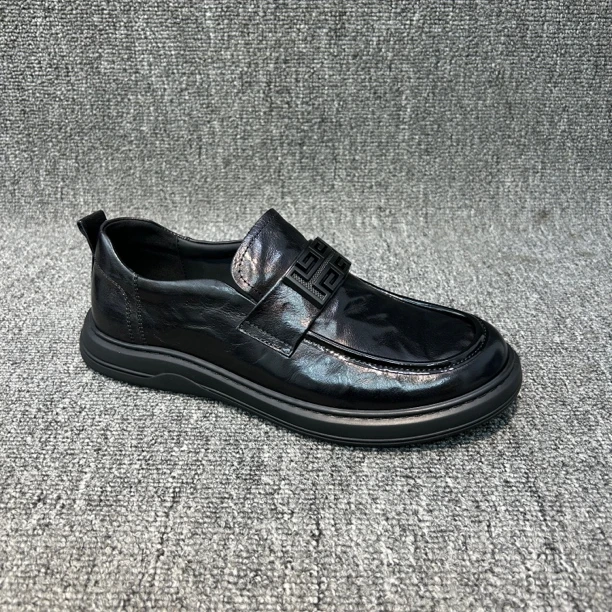 「有单有棉」广州真皮舒适百搭休闲男鞋黑色皮鞋912-05