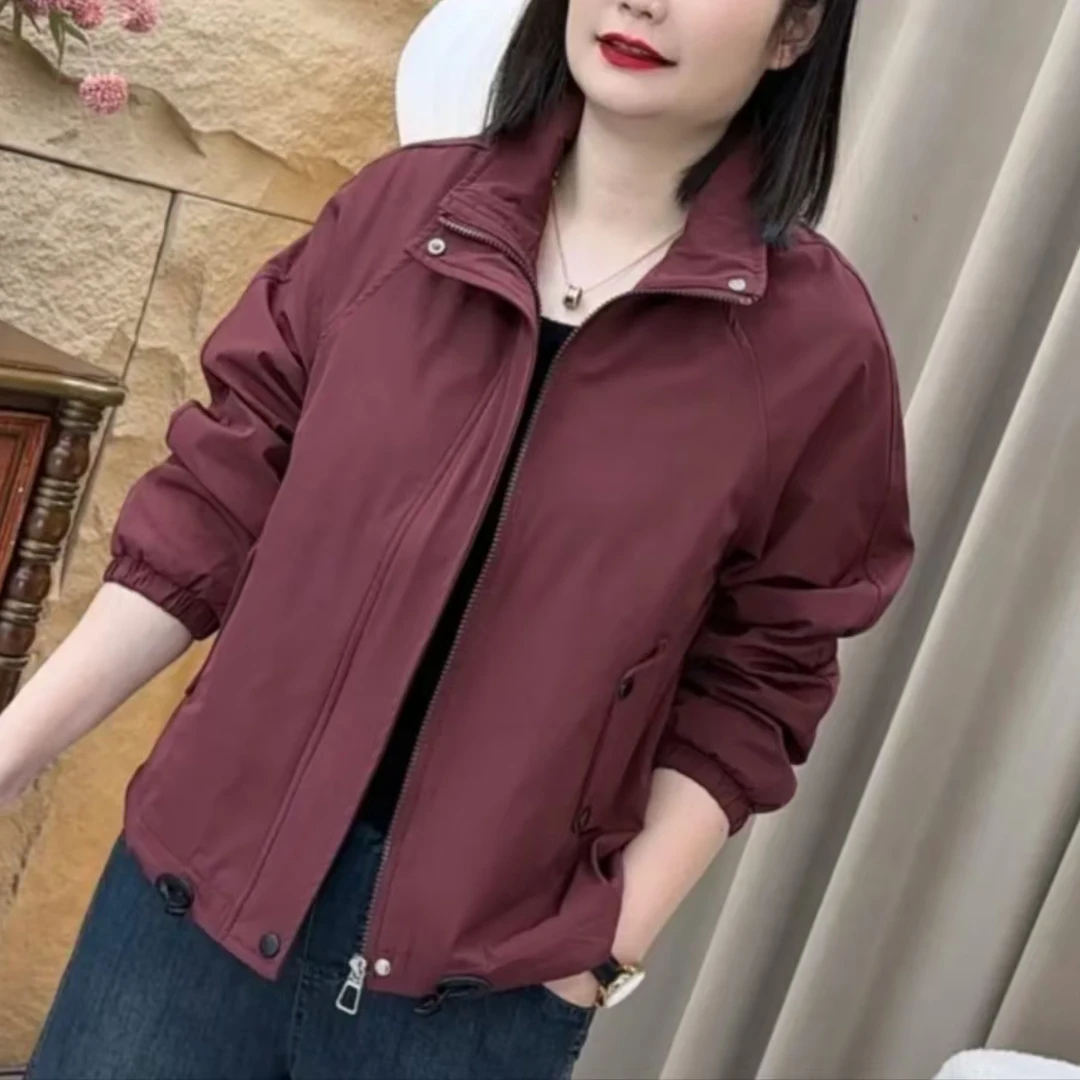 《专柜品质》春季新款气质洋气时尚百搭休闲宽松女士妈妈薄款外套W