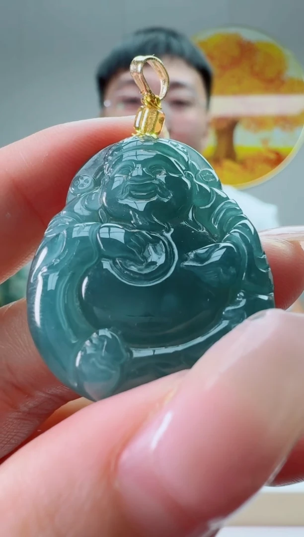翡翠未镶嵌颈饰财神多样性随机发其一