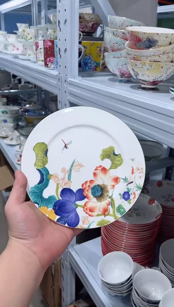 瓷片日用陶瓷（简装）盘子一个