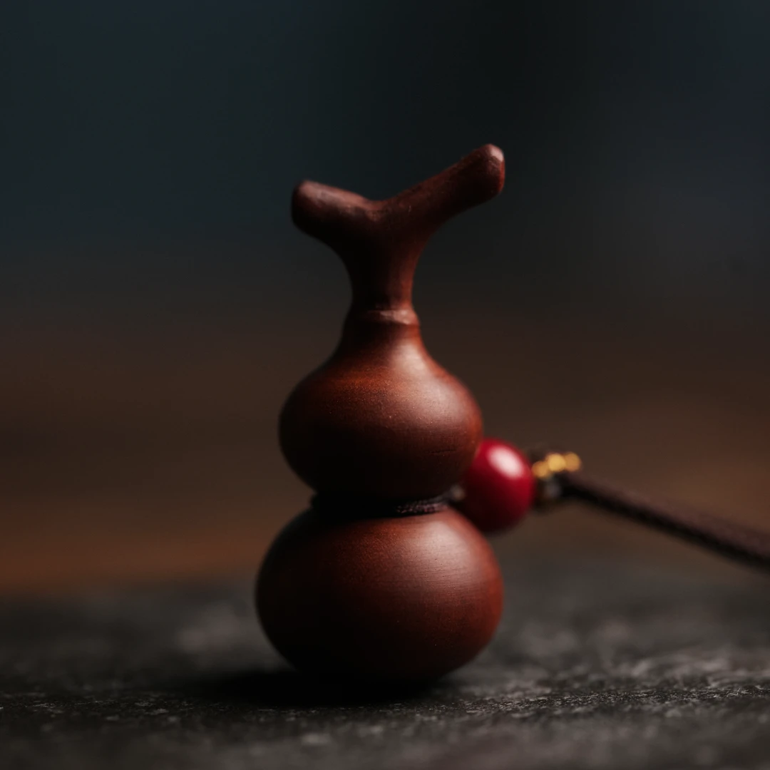 非金属木质吊坠 古风时尚气质百搭枣木小葫芦手工编织精致吊坠