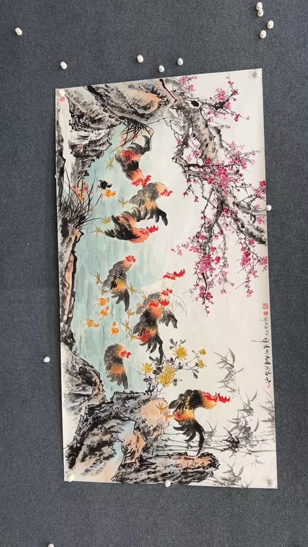 国画7.28-颜新辉-八尺-六合同春