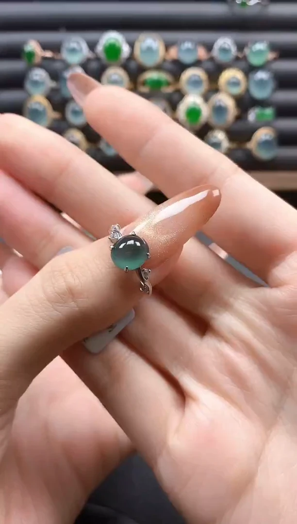 银S925镶嵌戒指翡翠51511