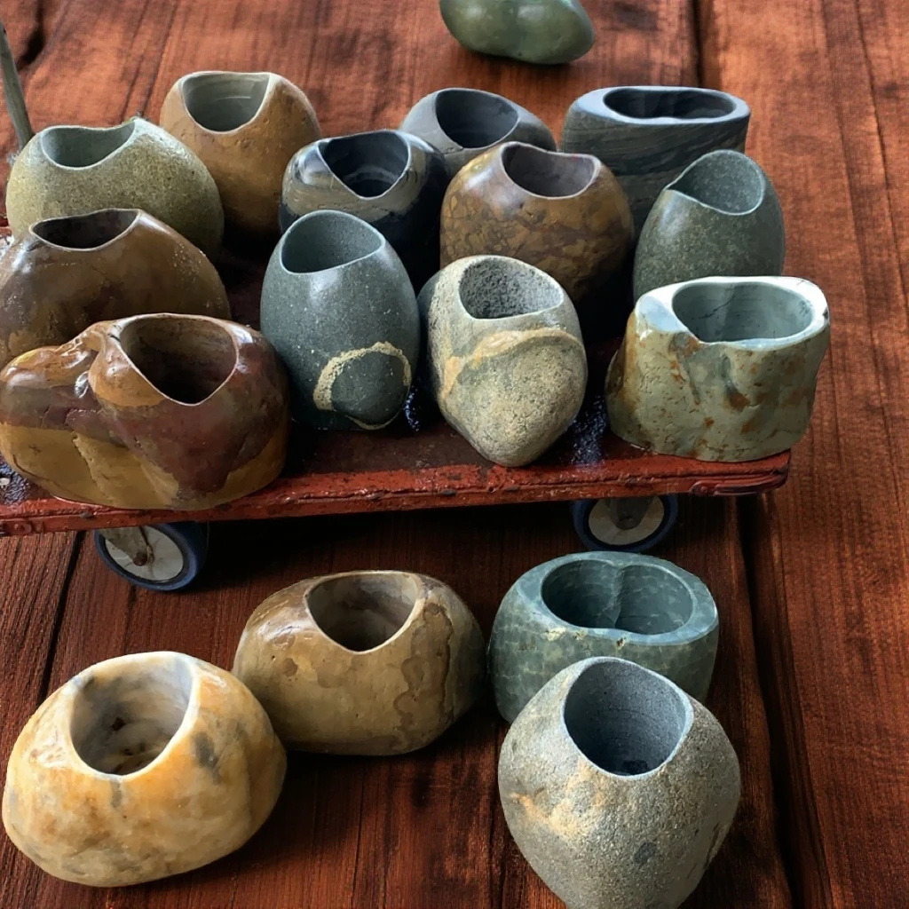 石头花瓶石头花盆微瑕疵放漏不退适合土培植物一物一拍私拍无货