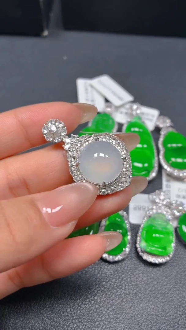 银S925镶嵌挂件翡翠1111