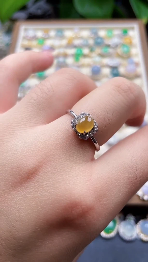 银S925镶嵌戒指翡翠13