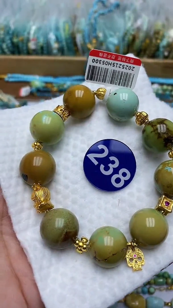 【闪购商品】绿松石手串银S925镶嵌238