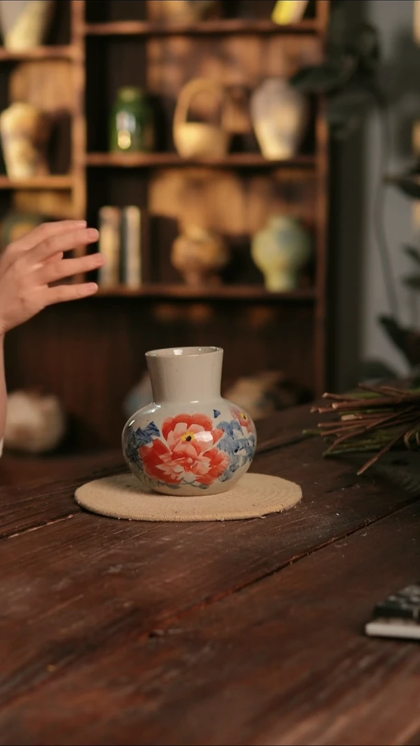 摆件28-522 陶瓷花器高15口径8