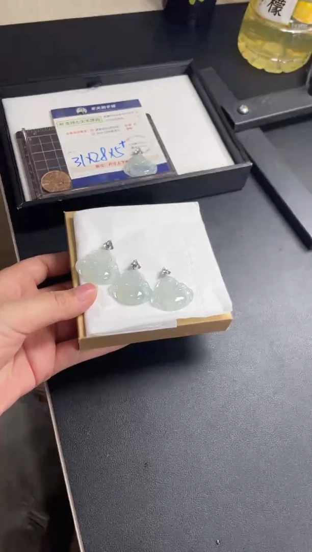 翡翠挂件18K金镶嵌佛公FL27/多样性发其一CP配绳