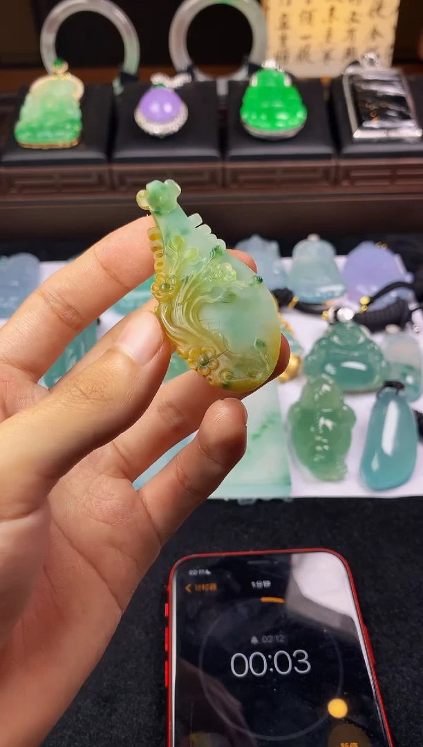 未镶嵌定制翡翠瓜**花PA毛货不退不换