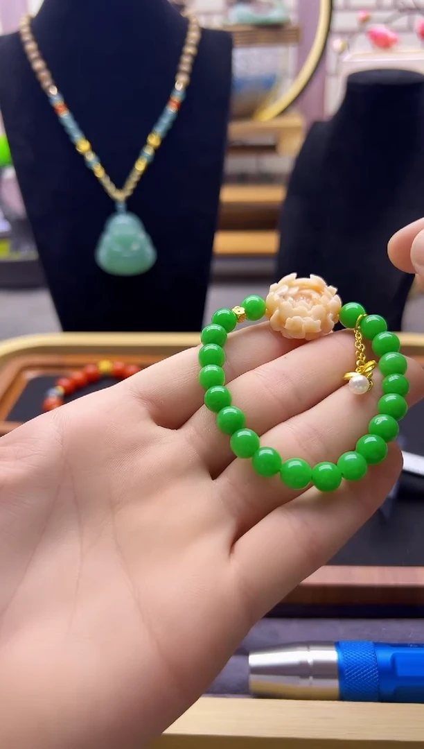 【闪购商品】翡翠手链14K金镶嵌S70
