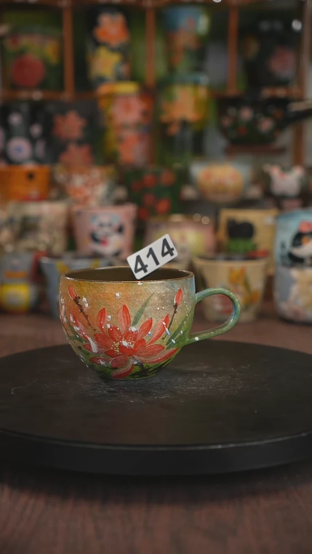 紫砂油画手绘釉下彩414