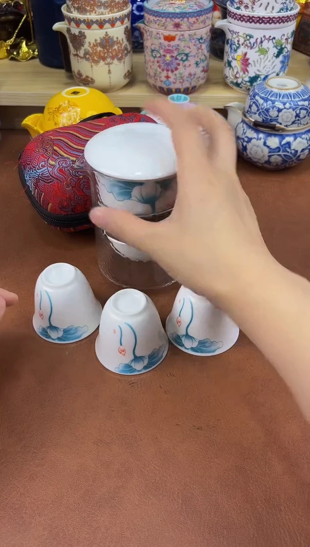 陶瓷茶具摆件旅行套组