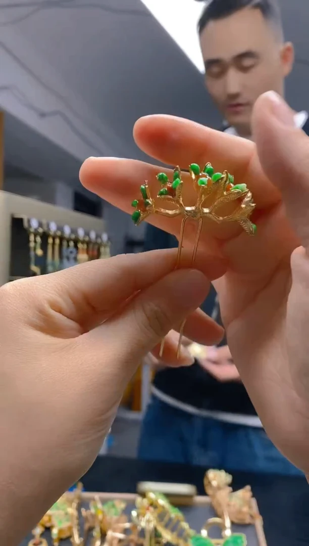 【闪购商品】翡翠耳饰合金0465翡翠发簪