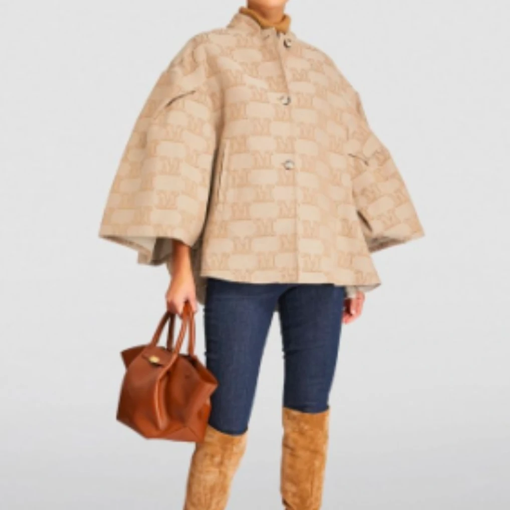 未使用 MaxMara Maxmara 单排扣合身长袖夹克外套 卡其色S