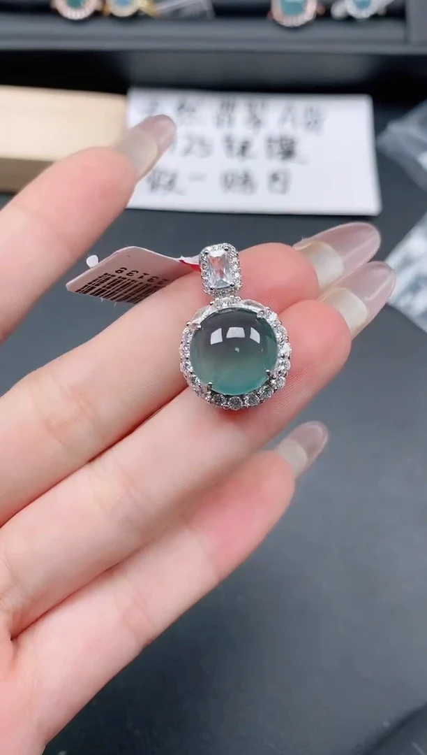 银S925镶嵌戒指翡翠111
