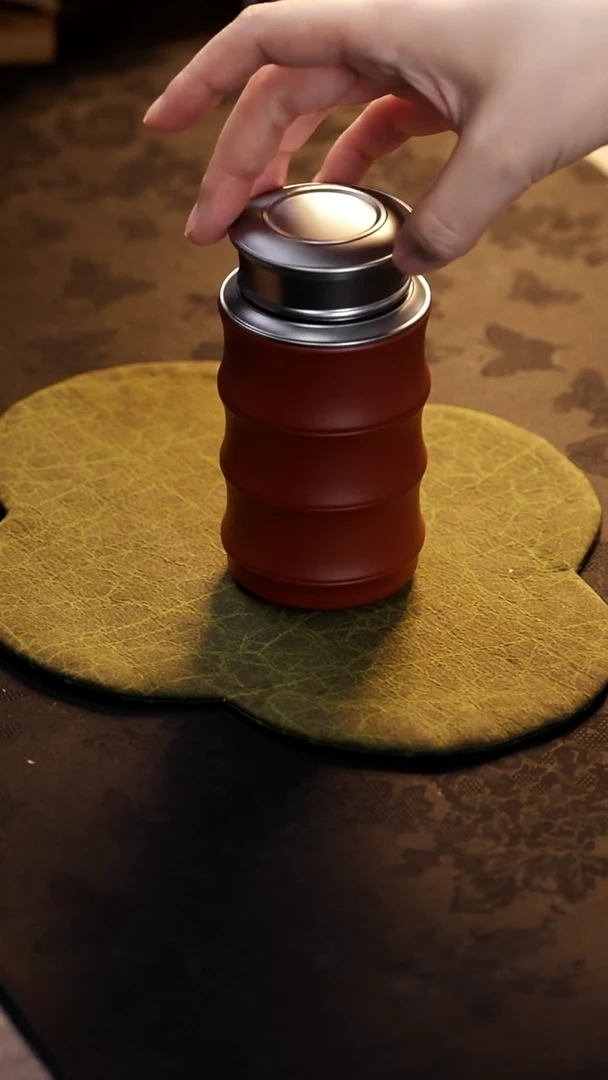 茶壶紫砂朱泥  竹节茶叶罐 25143122